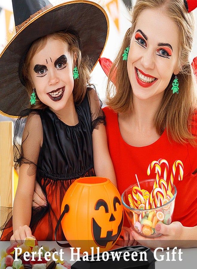 DAYANEY Halloween Earrings for Women as Nightmare Movie Before Chrsitmas Gifts, Green Ghostface Earrings for Girls Cute Boogcy Costume Spooky Basket Stuffers Cute Holiday Jewelry - Image 4