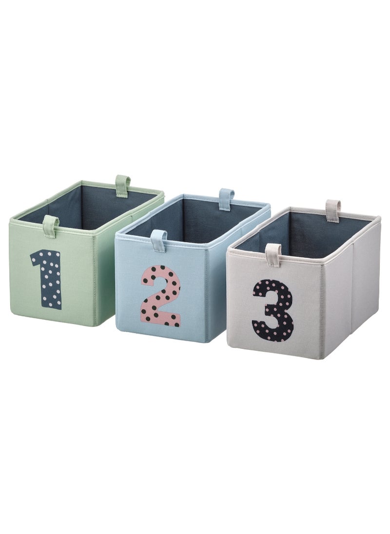AS SEEN ON TV Box set of 3 green blue/beige 17x27x17 cm 