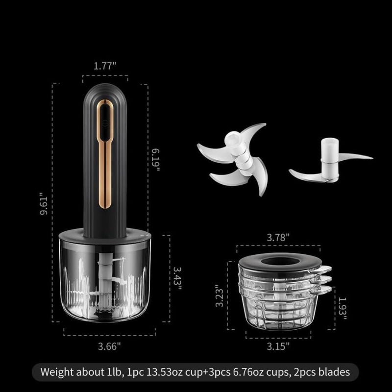 Excefore Food Processor With 3 Automatic Programs: Chopping, Pureeing, Blending, Dishwasher Safe Parts, Black, Metal Design, Durable And Easy To Clean - Image 4