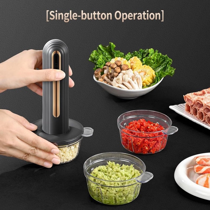 Excefore Food Processor With 3 Automatic Programs: Chopping, Pureeing, Blending, Dishwasher Safe Parts, Black, Metal Design, Durable And Easy To Clean - Image 2