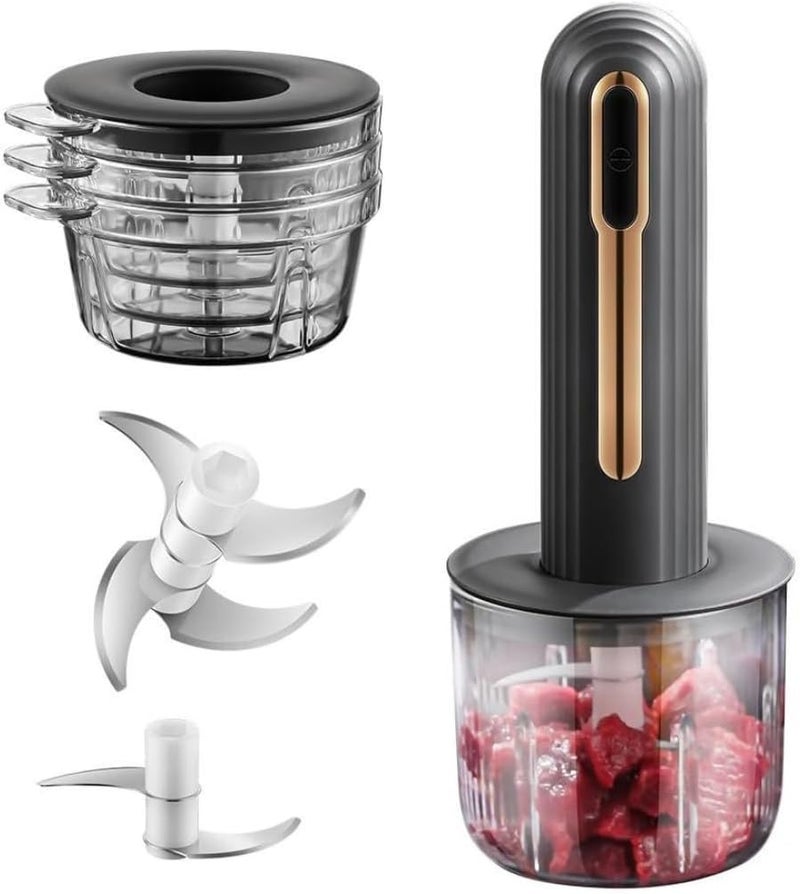 Excefore Food Processor With 3 Automatic Programs: Chopping, Pureeing, Blending, Dishwasher Safe Parts, Black, Metal Design, Durable And Easy To Clean - Image 1