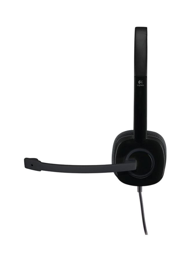 Logitech H151 Wired Stereo Headset with 3.5mm Jack, Noise-Cancelling Rotating Boom Microphone, In-Line Volume & Mute Controls, Adjustable Headband, Lightweight Foam Ear Cushions, Stereo Sound (20Hz-20kHz), 1.8m Cable, Compatible with PC/Mac/Smartphone/Tablet, Black - Image 4