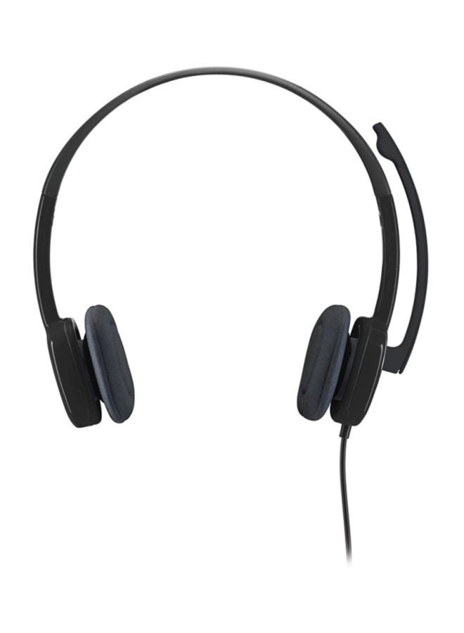 Logitech H151 Wired Stereo Headset with 3.5mm Jack, Noise-Cancelling Rotating Boom Microphone, In-Line Volume & Mute Controls, Adjustable Headband, Lightweight Foam Ear Cushions, Stereo Sound (20Hz-20kHz), 1.8m Cable, Compatible with PC/Mac/Smartphone/Tablet, Black - Image 2