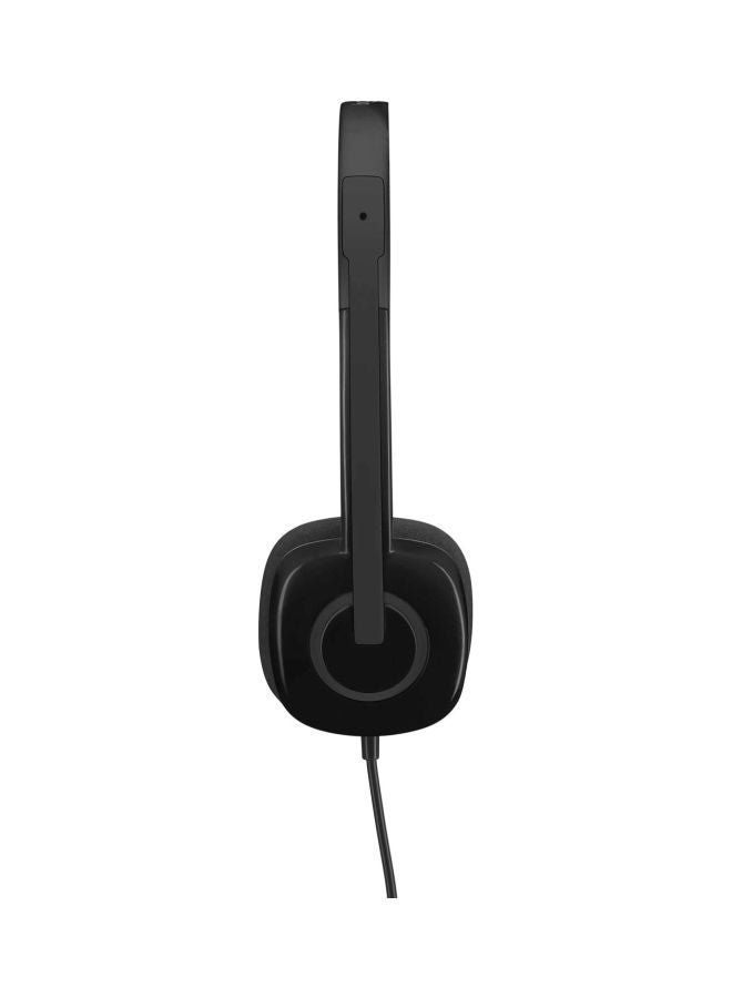 Logitech H151 Wired Stereo Headset with 3.5mm Jack, Noise-Cancelling Rotating Boom Microphone, In-Line Volume & Mute Controls, Adjustable Headband, Lightweight Foam Ear Cushions, Stereo Sound (20Hz-20kHz), 1.8m Cable, Compatible with PC/Mac/Smartphone/Tablet, Black - Image 3