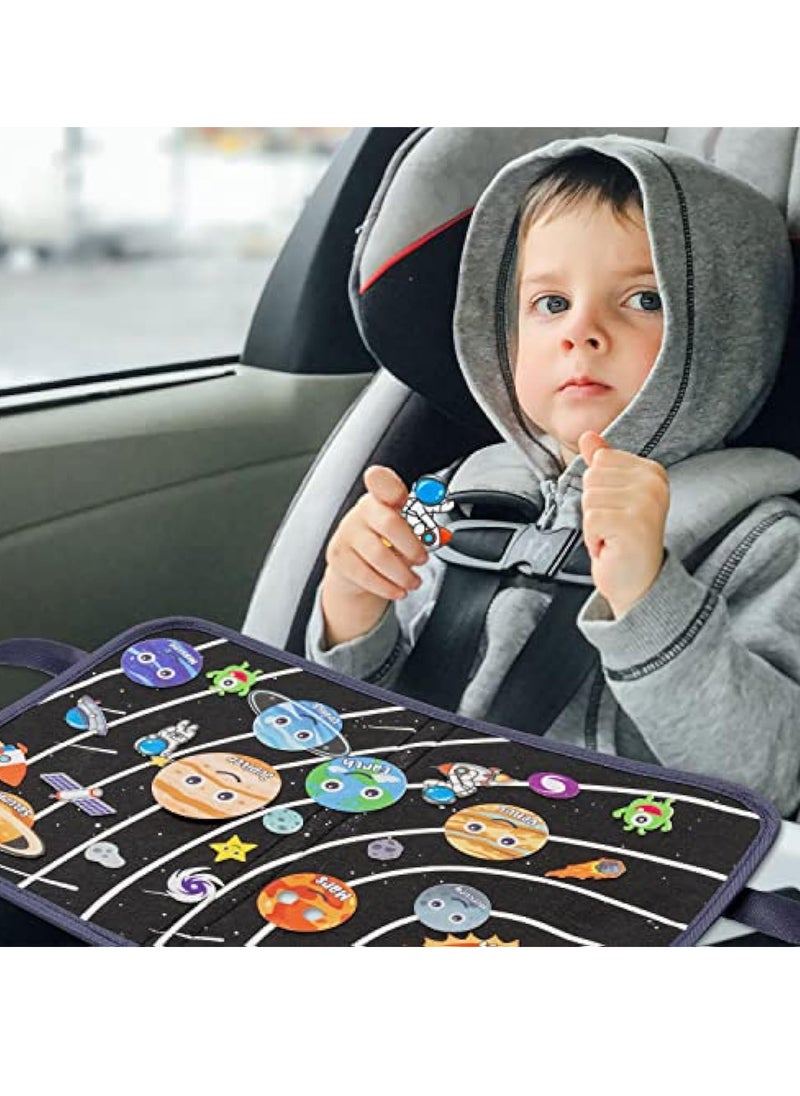 YelaJoy 25Pcs Outer Space Travel Felt-Board Story Set Portable Felt Board Solar System Universe Storytelling Planets Astronaut Galaxy Themed Preschool Early Learning Interactive Play Kit for Toddlers  - Image 5