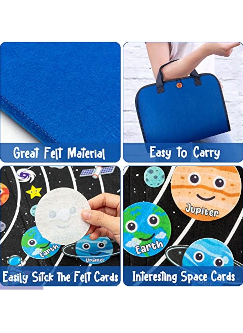 YelaJoy 25Pcs Outer Space Travel Felt-Board Story Set Portable Felt Board Solar System Universe Storytelling Planets Astronaut Galaxy Themed Preschool Early Learning Interactive Play Kit for Toddlers  - Image 3