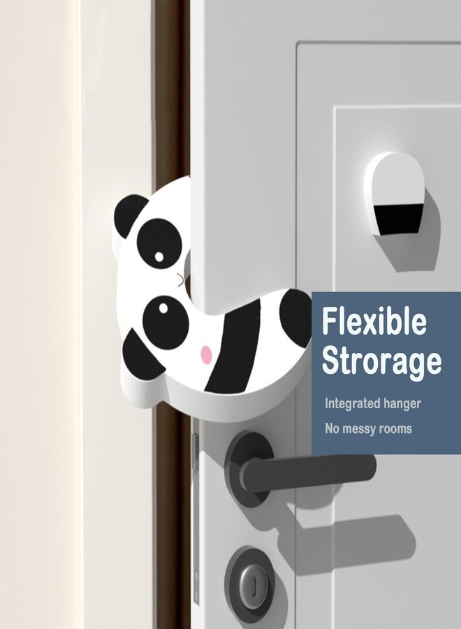 Leeonz Baby Cartoon Door Stopper, Children's Anti-Pinch Safety Creative Door Stop, Windproof Door Stopper to Prevent Closing, Baby Safety Door Card (3Piece,Black-Panda) - Image 2