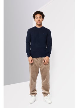 Harmont & Blaine Men Crew Neck Knitted Sweater, Navy Blue  - Image 4