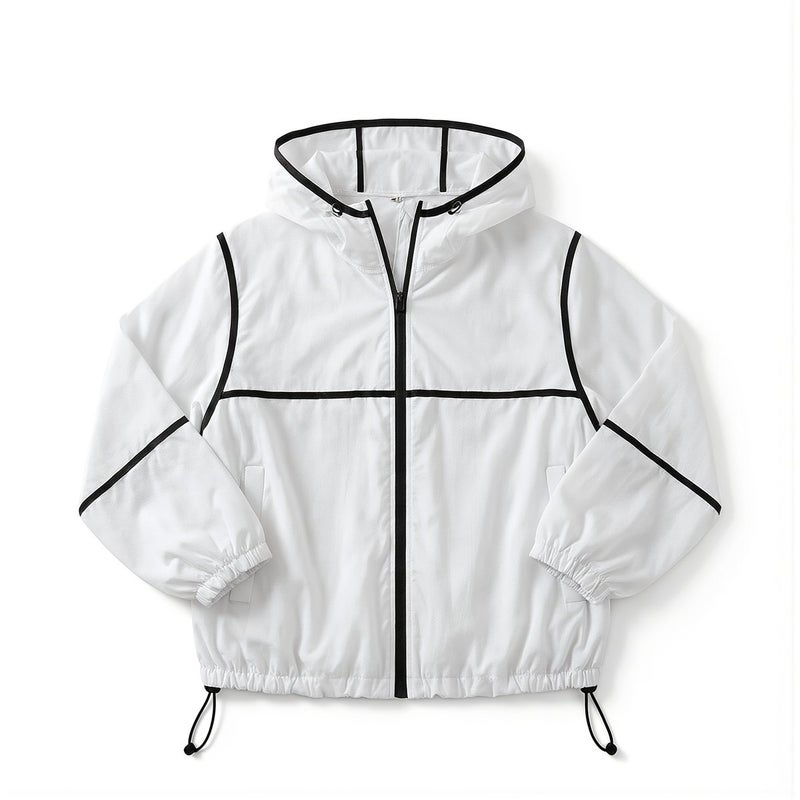 Women's Easy On Off Sun Protection Jacket Full Zipper Front Quick Wear Lightweight Hooded Loose Coat 3 Colors - Image 5