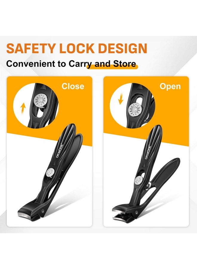 درمود مقص أظافر للرجال، مقص أظافر مائل للرأس وأصابع القدم للأظافر السميكة لكبار السن، مقص أظافر ذو فتحة فك واسعة، مقص أظافر متين مع مقبض طويل - أسود - Image 3