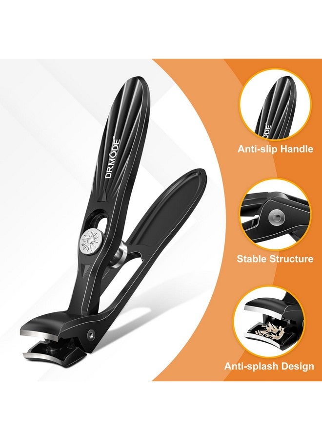 درمود مقص أظافر للرجال، مقص أظافر مائل للرأس وأصابع القدم للأظافر السميكة لكبار السن، مقص أظافر ذو فتحة فك واسعة، مقص أظافر متين مع مقبض طويل - أسود - Image 4