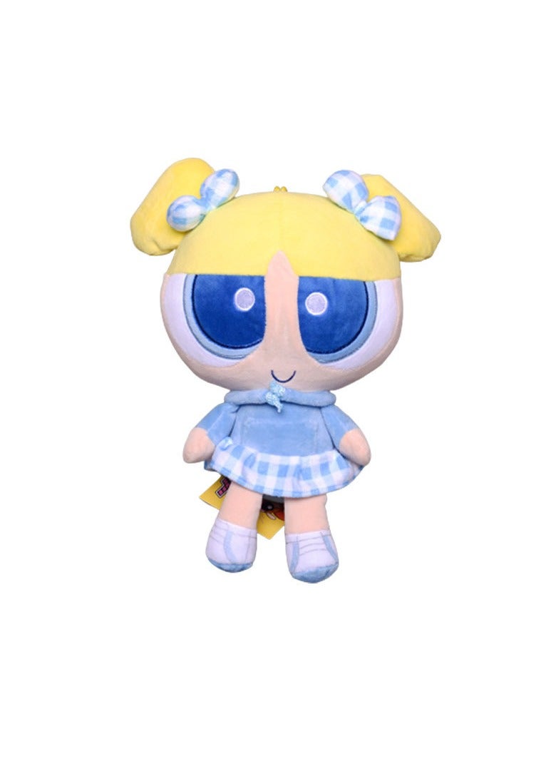 Flying Girls series flowery orange bubble yellow furry green creative new plaid shirt Powerpuff Girls cartoon plush doll children's gift (23cm) - Image 4