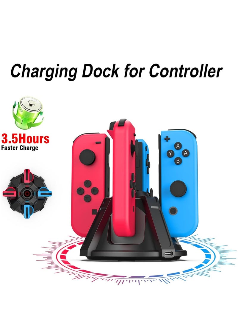 KASTWAVE Joy-Con Charger Dock for Nintendo Switch/Switch OLED with LED Indicator, Charges Up to 4 Joy-Cons - Image 3
