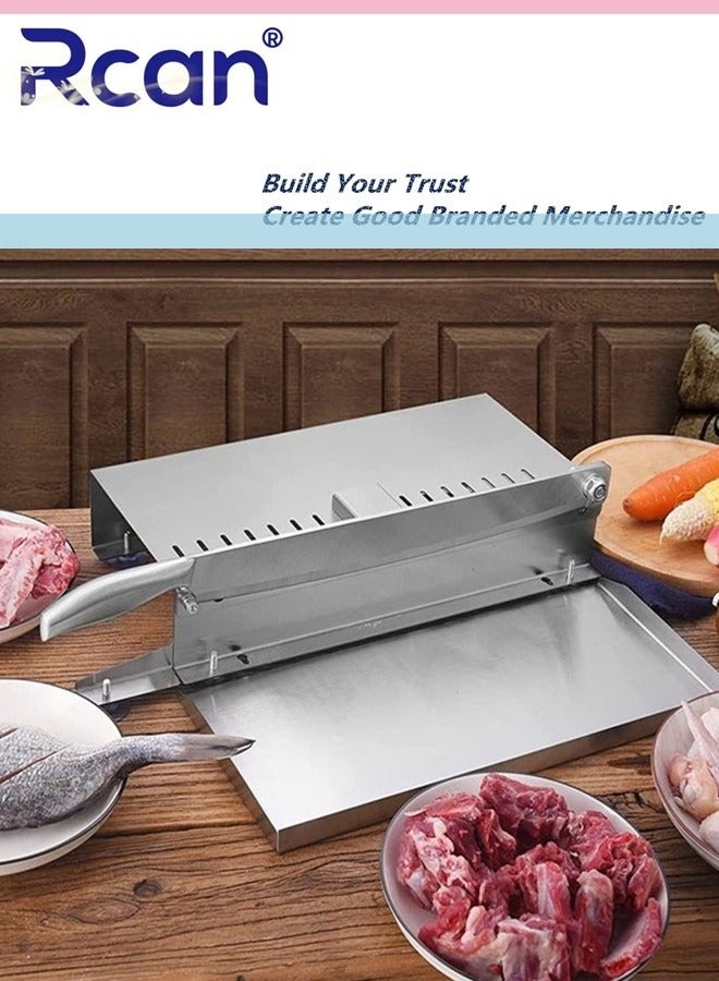 Rcan Meat Slicer Machine Manual Stainless Steel Ribs Bone Cutter Beef Mutton Household Vegetable Food Slicer for Home Kitchen Cooking - Image 1