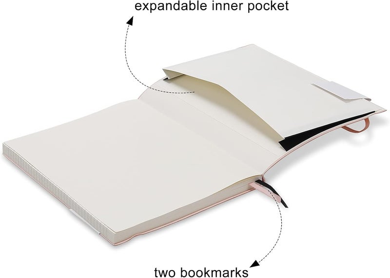 Wiisdatek B5 College Ruled Notebooks - 2 Pack B5 Large Journal Notebooks with 376 Numbered Pages,100gsm Thick Lined Paper,Soft PU Leather Cover,7.6 X 10 inch(YELLOW) - Image 5