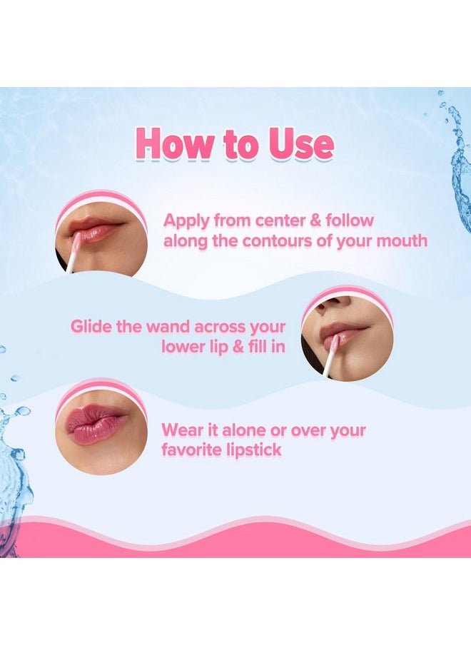 أكوالوجيكا ملمع الشفاه Plump+ Pouty Li-Ph Glossy - شريحة البطيخ | ملمع الشفاه بالفراولة وحمض الهيالورونيك | تركيبة خفيفة الوزن وغير لزجة ومرطبة - 5 مل  - Image 5