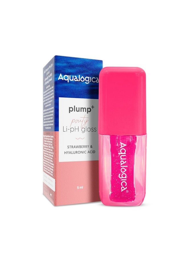 أكوالوجيكا ملمع الشفاه Plump+ Pouty Li-Ph Glossy - شريحة البطيخ | ملمع الشفاه بالفراولة وحمض الهيالورونيك | تركيبة خفيفة الوزن وغير لزجة ومرطبة - 5 مل  - Image 1