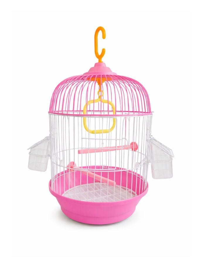 Petto Premium Round Hanging Bird Cage with Perch & Feeders – 23 × 40 cm - Image 3