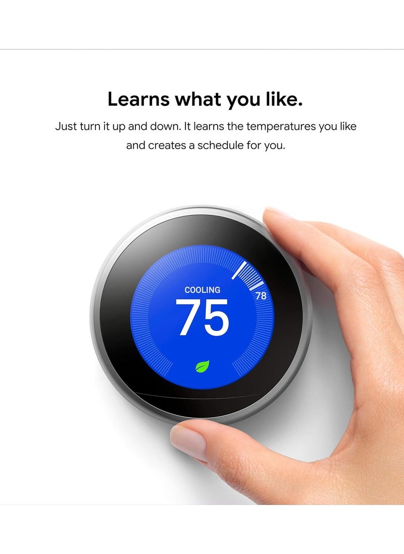 Nest - Nest 3rd Generation learning programmable Thermostat White T3017US - Image 1