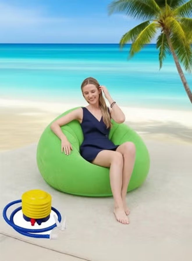 Inflatable Bean Bag Chair - Ultra Soft Sofa Chair Furniture Accessory Machine Washable, Foldable, Portable, Ergonomic, Suitable for Outdoor Use Ideal for Balcony Camping - Image 1