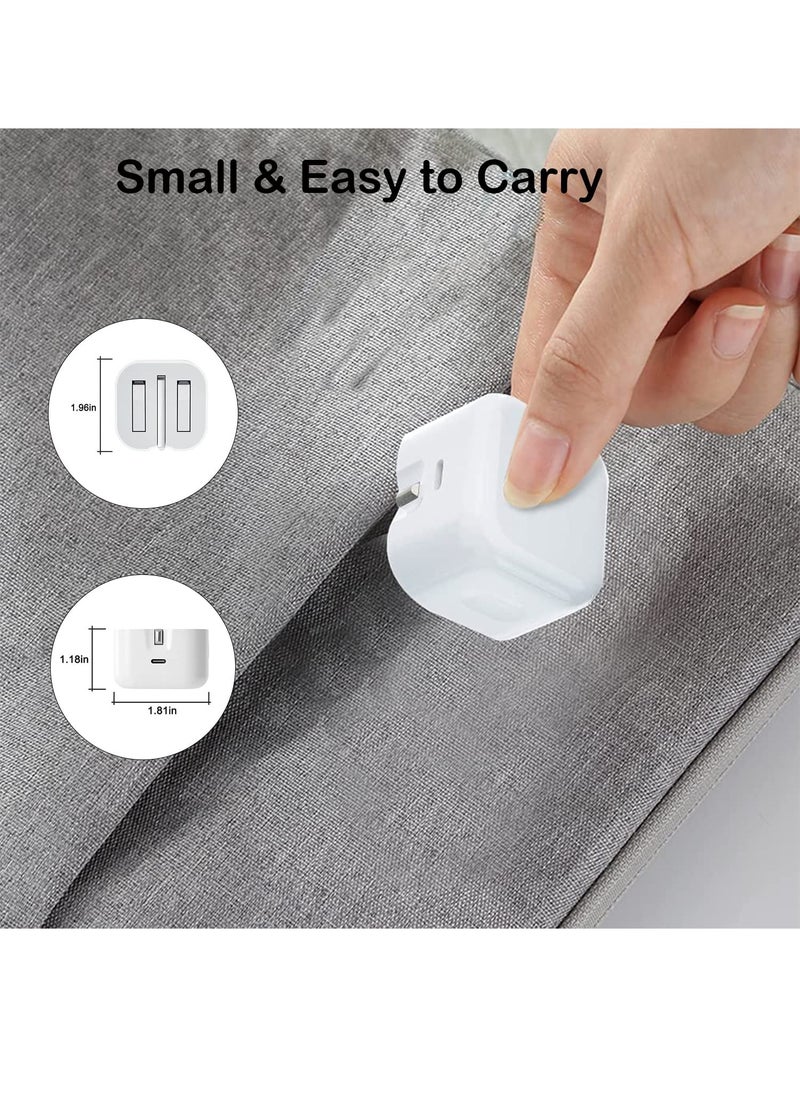 Type C Fast Charger PD 20W Power Adapter for iPhone 13/12/11/14 Series, Plug PD Power Adapter Wall Plug Compatible with iPhone 14 13, 13pro 12 Pro Max/12 Mini/SE (White)