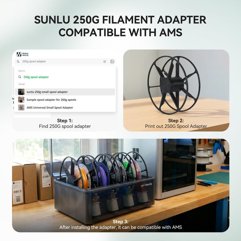 Sunlu خيوط طابعة ثلاثية الأبعاد SUNLU TPU 1.75 مم، حزمة خيوط TPU عالية السرعة 95A، خيوط ثلاثية الأبعاد مرنة للطباعة السريعة، بكرة 250 جرام، 8 لفات، 2 كجم إجمالاً، أسود + أبيض + رمادي + أحمر + شفاف + أزرق + أخضر + برتقالي - Image 3