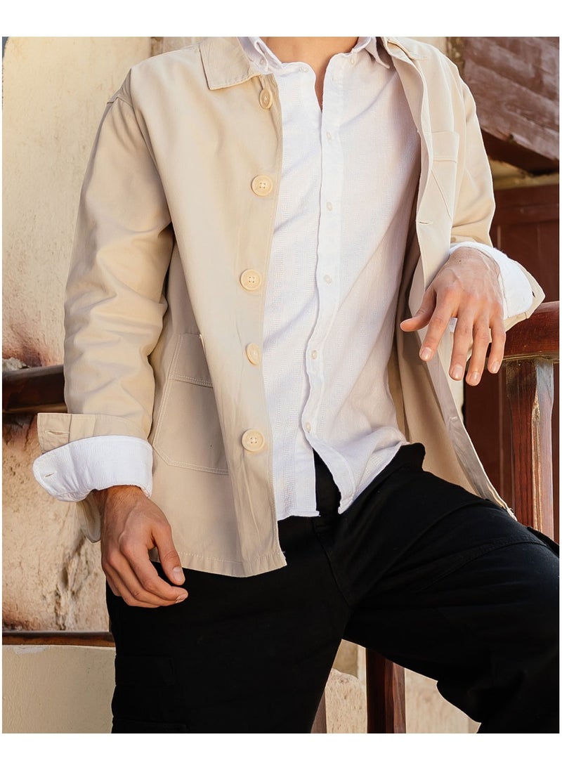 SHIRT - Plain Tailored Button-Up Shirt - Image 1