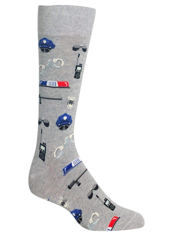 Hot Sox Mens Police Socks, Sweatshirt Grey Heather, 1 Pair, Mens Shoe 6-12.5