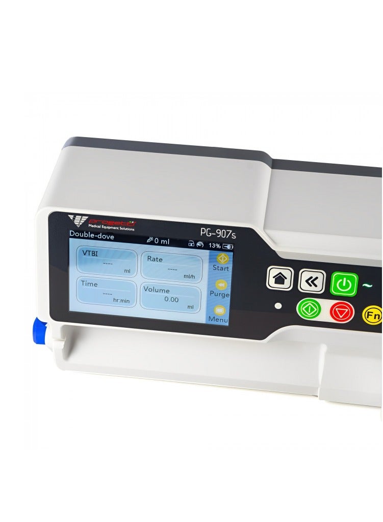 ABRONN Syringe Pump PG-907s – 4.3” LCD Touch-Screen, Dual CPUs, Drug Error Reduction System (DERS), Automatic Syringe Size Detection (2-60ml), Anti-Reserve Motor Function, Wireless Wi-Fi Networking - Image 2