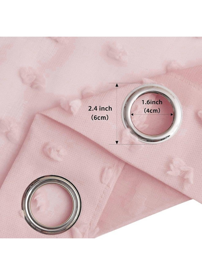 House of Quirk Pom Pom Grommet Sheer Curtains 9 Feet 2 Panels for Living Dining Room Textured Curtain for Bedroom Light Filtering Semi Sheer Voile Boho Curtain Panels Pack of 2 (Peach, 108 Inch) - Image 2