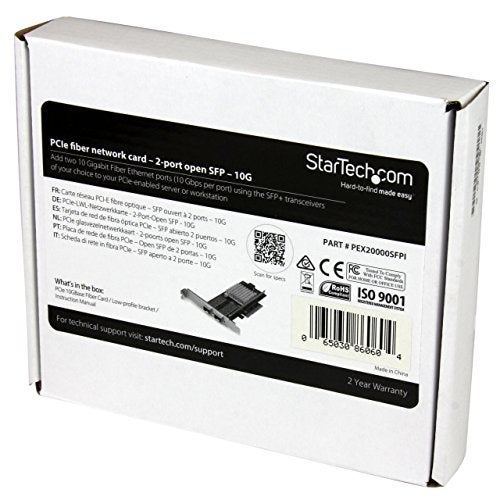 StarTech.com 10G Network Card - 2X 10G Open SFP+ Multimode LC Fiber Connector - Intel 82599 Chip - Gigabit Ethernet Card (PEX20000SFPI) - Image 5