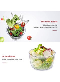Hihonor Salad Spinner, Multifunction Manual Salad Spinner, Lettuce Dryer and Vegetable Washer, BPA Free, Draining Lettce and Vegetable with Ease, For Salad Greens, Lettuce, Fruits and Vegetables/5L  - Image 4