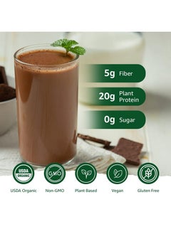 Health & Household Opportuniteas Organic Plant Based Protein Powder, 20G Pea, Pumpkin, Rice Vegan Organic Protein Powder Without Sugar, Creamy Chocolate, 1 Lb  - Image 2