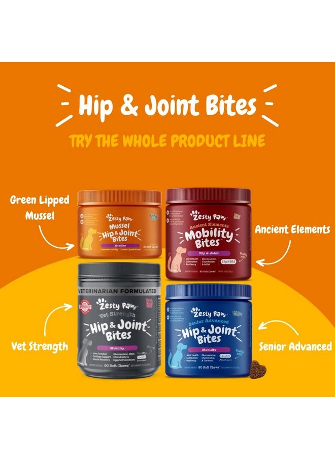 Zesty Paws - Mussel Mobility Bites For Dogs  New Zealand Green Lipped Mussel With Natural Glucosamine & Chondroitin + Omega3 Fatty Acids  Hip & Joint Support Supplement Soft Chews  90 Count - Image 1