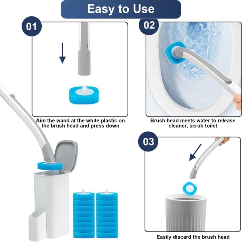 oenza Acrylonitrile Butadiene Styrene Disposable Toilet Cleaning System With Brush Refills, Holder Set and Bathroom Accessory Sets (1), Blue - Image 4