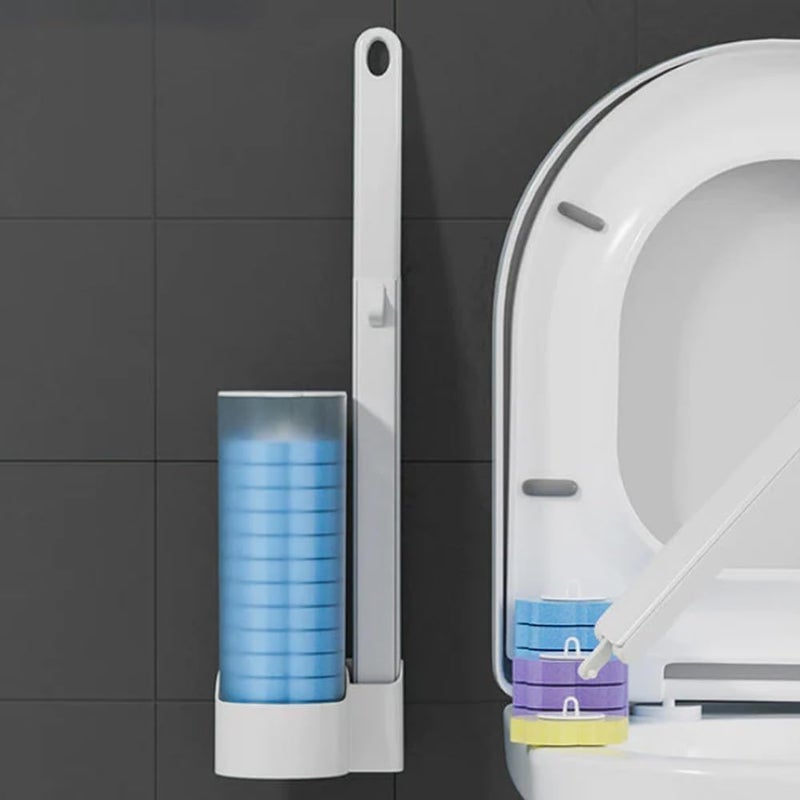 oenza Acrylonitrile Butadiene Styrene Disposable Toilet Cleaning System With Brush Refills, Holder Set and Bathroom Accessory Sets (1), Blue - Image 1