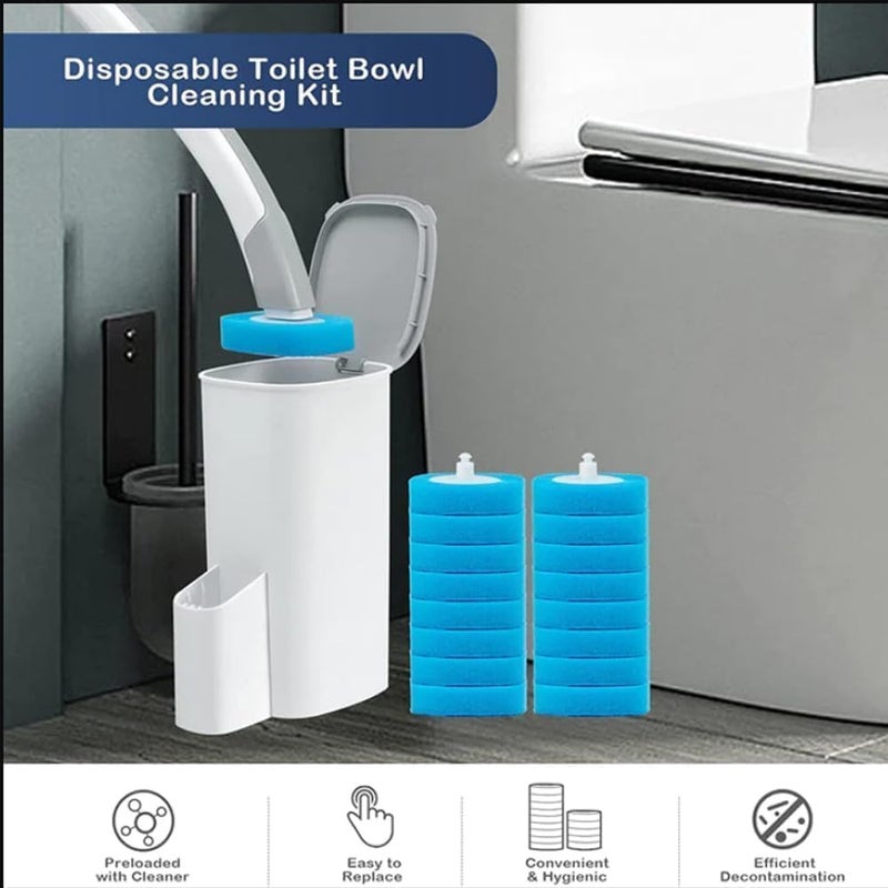oenza Acrylonitrile Butadiene Styrene Disposable Toilet Cleaning System With Brush Refills, Holder Set and Bathroom Accessory Sets (1), Blue - Image 2
