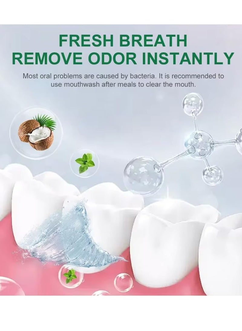 lakerain 100ml Coconut Oil and Peppermint Oil Pulling Whitening Mouthwash Teeth Whitening Oil Pulling Mouthwash Natural Coconut Oil Pulling for Healthier Teeth and Gum Fresh Breath With 7 Natural Pulling Oil  - Image 3