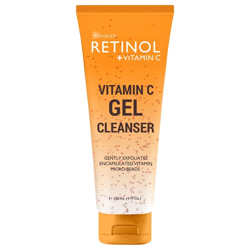 LIVAURA Retinol + Vitamin C Cleanser Face Wash, Brightens and Reduces Signs of Aging, Fine Lines and Uneven Texture, 4 Oz - Image 1
