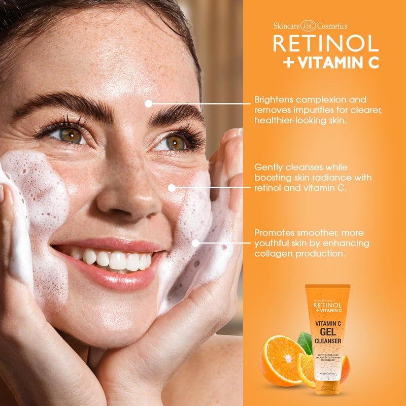 LIVAURA Retinol + Vitamin C Cleanser Face Wash, Brightens and Reduces Signs of Aging, Fine Lines and Uneven Texture, 4 Oz - Image 3
