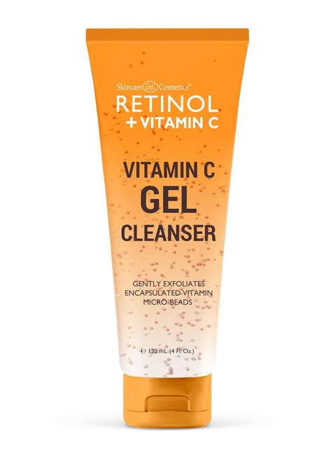 Retinol + Vitamin C Cleanser Face Wash, Brightens and Reduces Signs of Aging, Fine Lines and Uneven Texture, 4 Oz