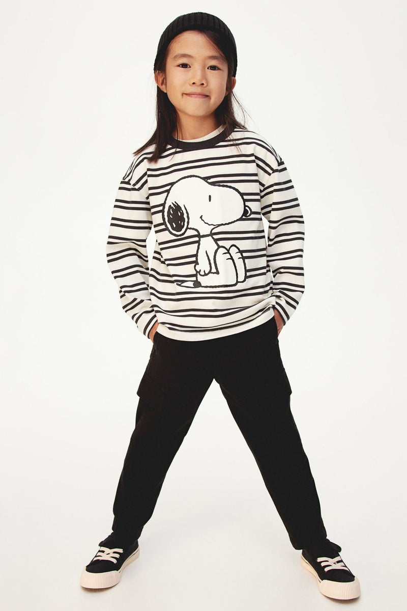 H&M Printed Long-Sleeved Jersey Top - Image 1