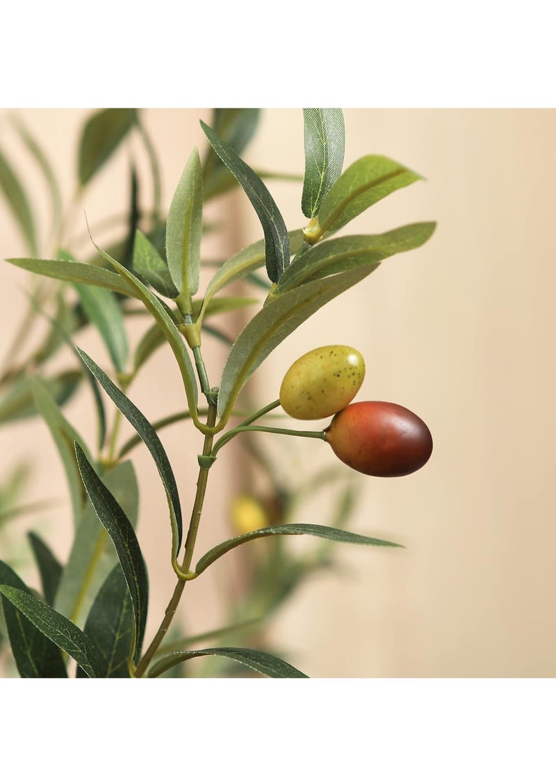 Brinaoki 150CM Artificial Olive Tree Tall Fake Potted Olive Silk Tree with Planter Large Faux Olive Branches and Fruits Artificial Tree for Modern Home Office Living Room Floor Decor Indoor  - Image 4