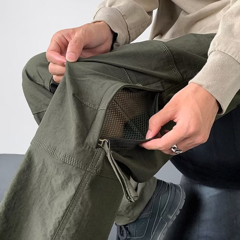 American Style Army Green Work Pants Men's Autumn Waterproof Functional Charge Pants Side Zipper Professional Hiking Climber Pants - Image 1