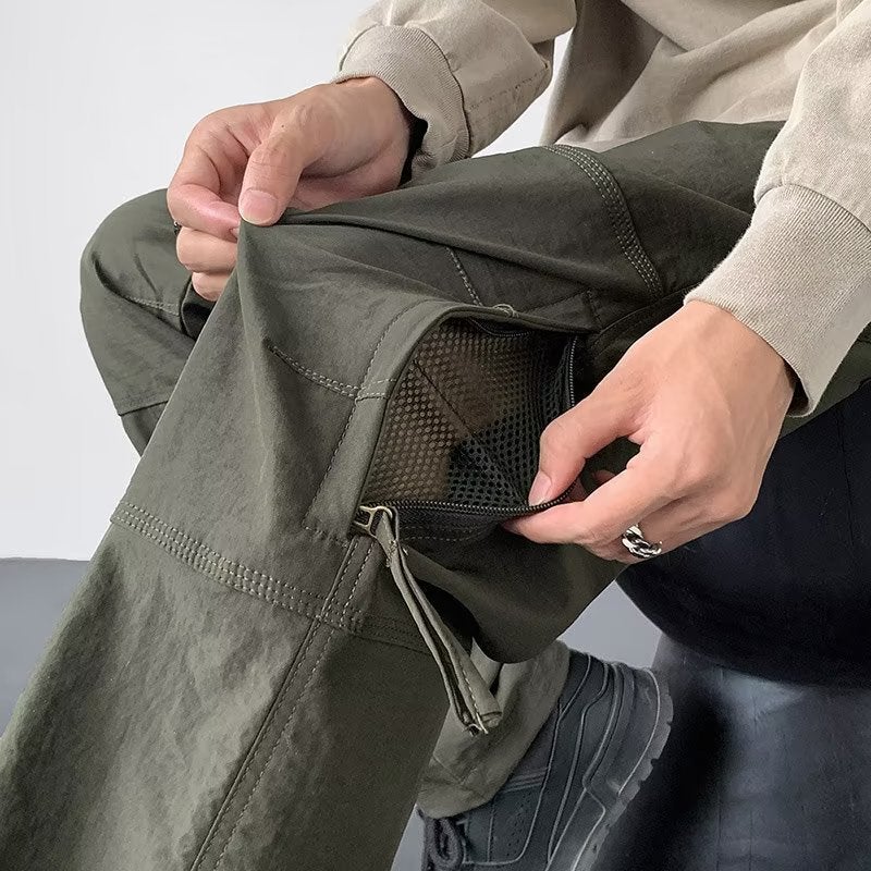 American Style Army Green Work Pants Men's Autumn Waterproof Functional Charge Pants Side Zipper Professional Hiking Climber Pants - Image 2