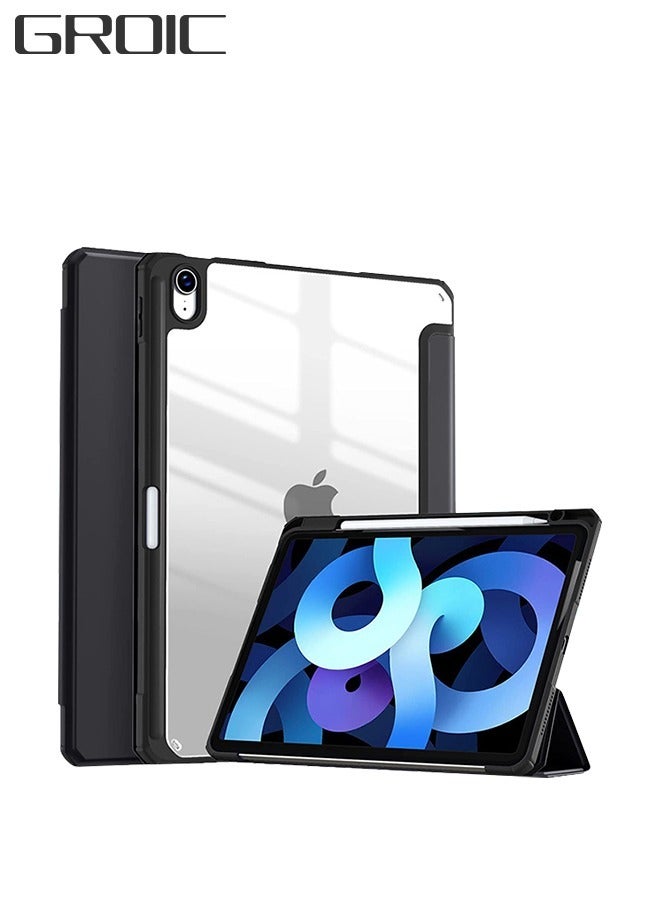 GROIC iPad Air 5th/4th Generation 10.9 Inch (2022/2020) Case ,iPad Pro 11 Inch Case with Transparent Shockproof Back Cover【Built-in Pencil Holder,Auto Sleep/Wake,Camera Protection，Support Apple Pencil Cha - Image 1