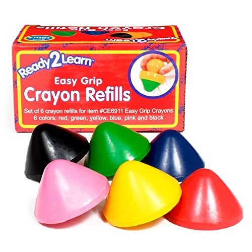 READY 2 LEARN Easy Grip Crayons Refills 6 Colors Ages 18m NonToxic Toddler Crayons Handles Sold Separately - Image 1