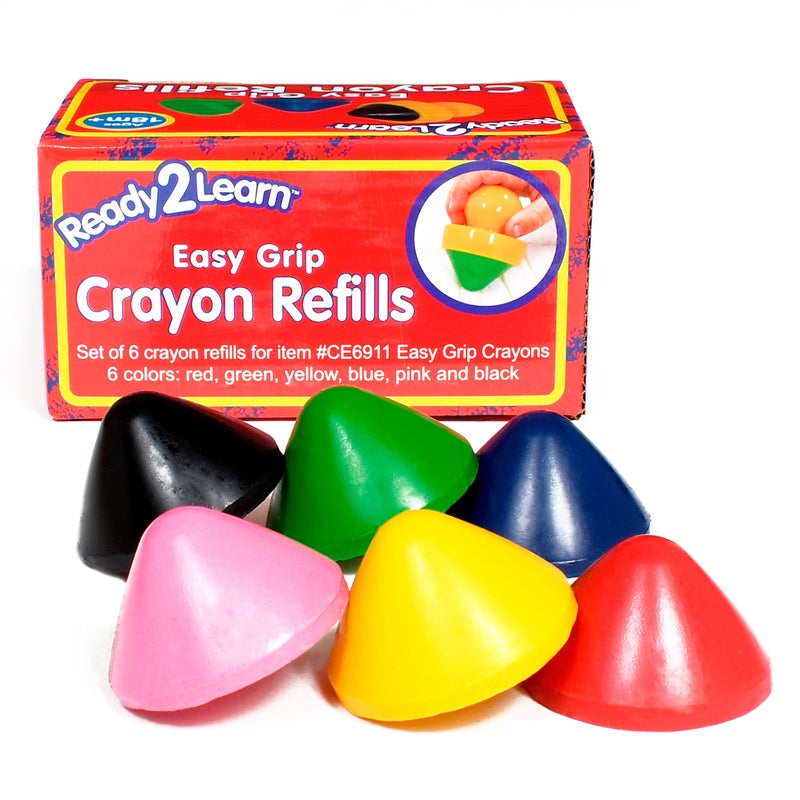 READY 2 LEARN Easy Grip Crayons Refills 6 Colors Ages 18m NonToxic Toddler Crayons Handles Sold Separately - Image 2
