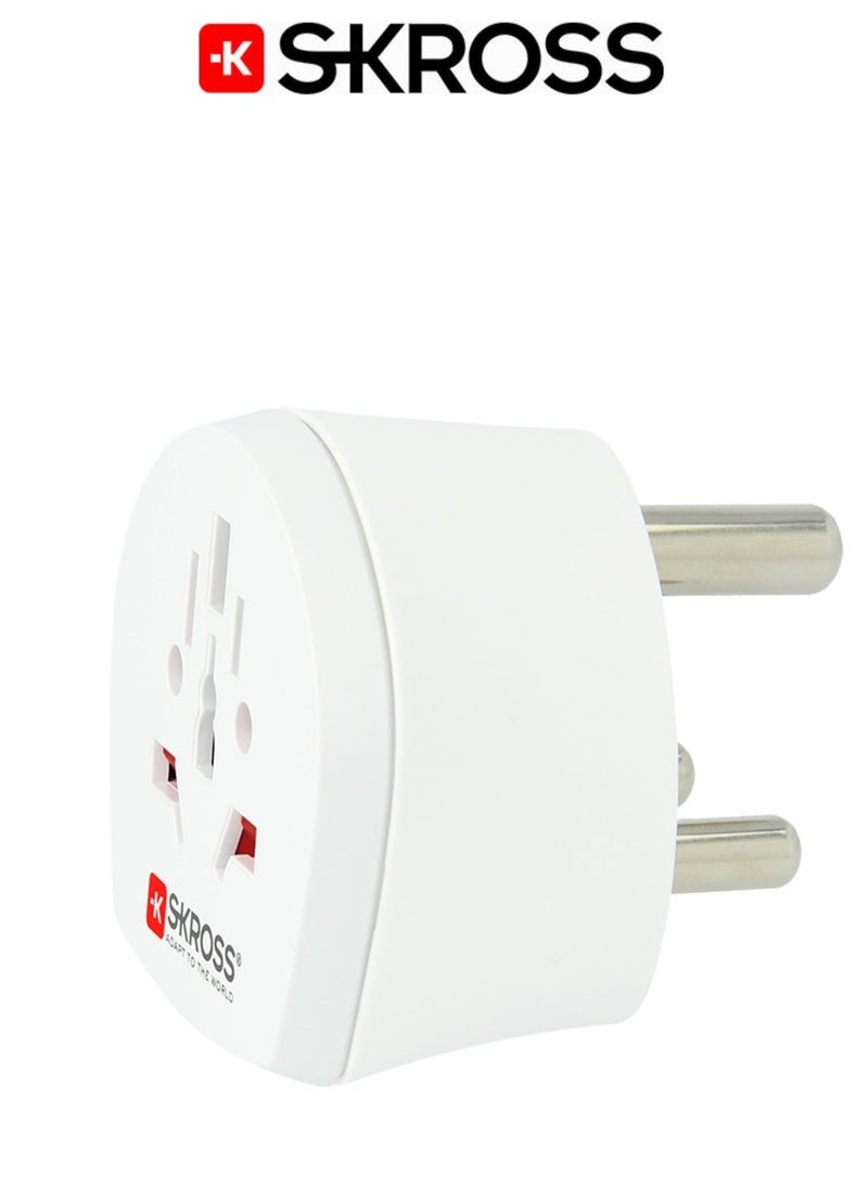 SKROSS Universal to South Africa travel adapter. Multi outlet power adapter. Certified wall plug. Compact and easy to use travel plug. 250V South Africa three prong plug. White plug adapter. - Image 3