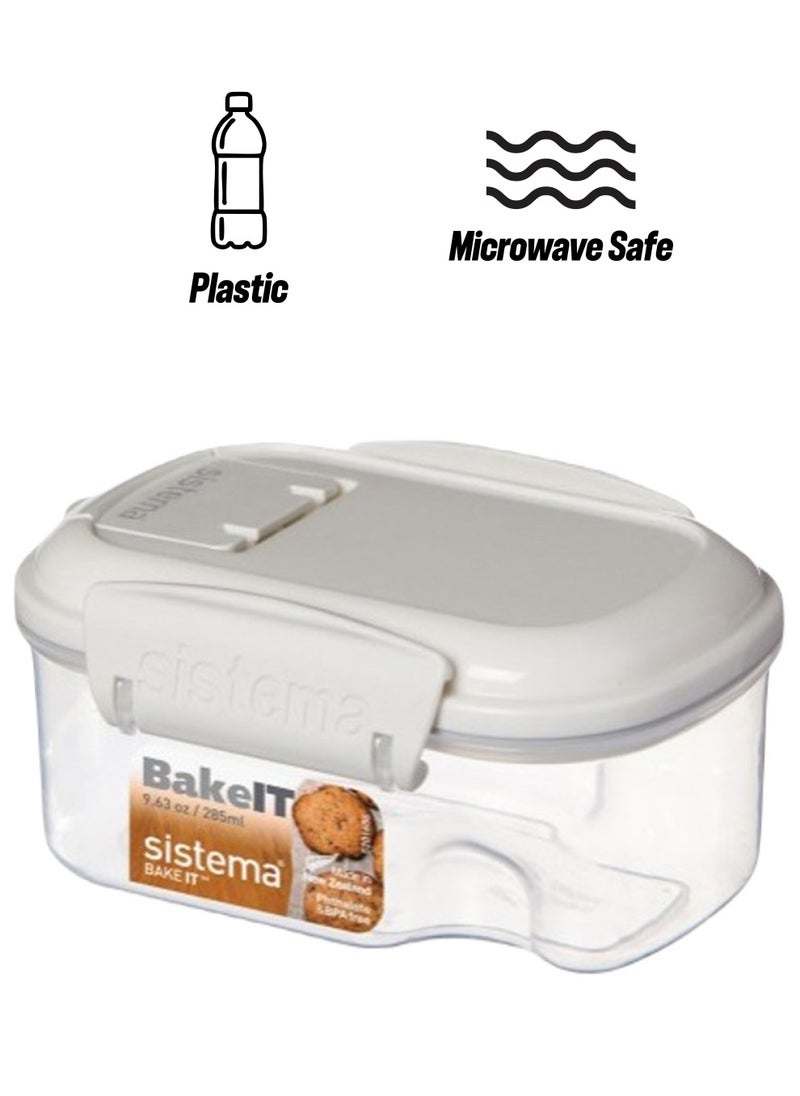sistema - Sistema Bake It Mini Bakery 285ML, is stackable and perfect for storing smaller baking ingredients, and its Microwave, Dishwasher safe and BPA Free. - Image 1